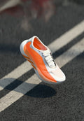 adidas Performance HYPERBOOST EDGE - Road running shoes - footwear white/pure orange/silver-coloured metallic