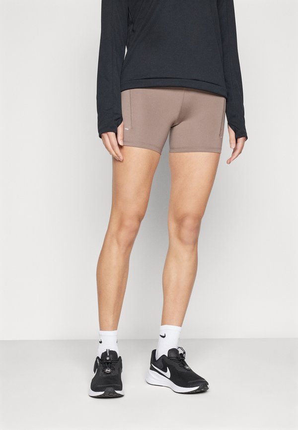 Nike Performance W NK DF SWIFT HR 4IN SHORT - Short running tights - mink brown