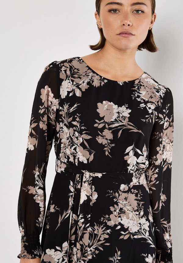 Apricot SILHOUETTE FLORAL MIDAXI