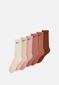 Nike Performance EVERYDAY PLUS CREW UNISEX 6 PACK - Sports socks - pearl white/beige/rose whisper/fossil rose/mineral clay/pecan