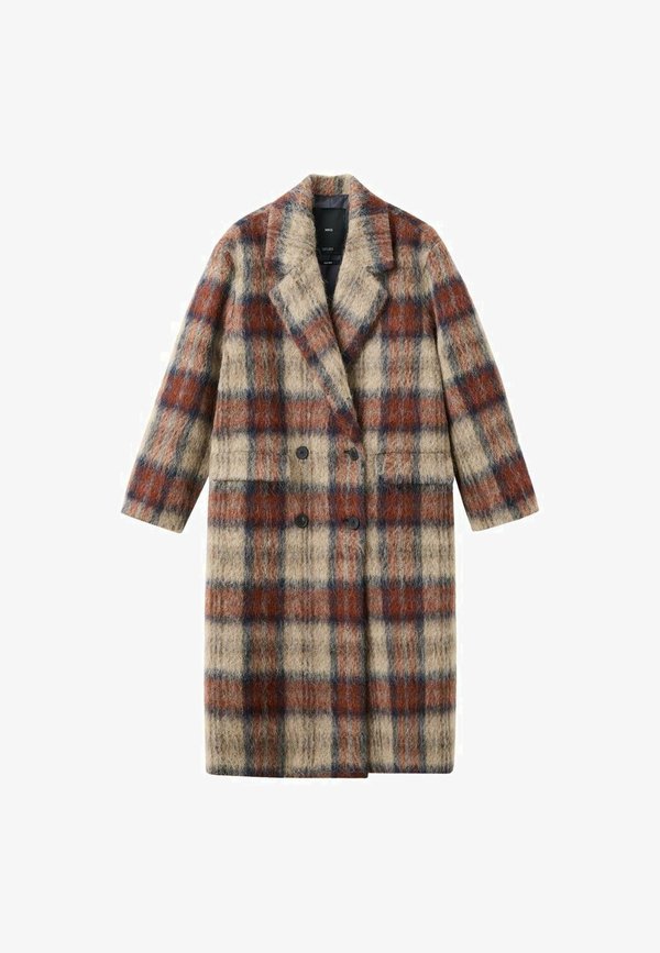 Mango CHECKED - Classic coat - beżowy
