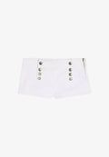 Bershka SHORTS WITH METAL BUTTONS - Denim shorts - white