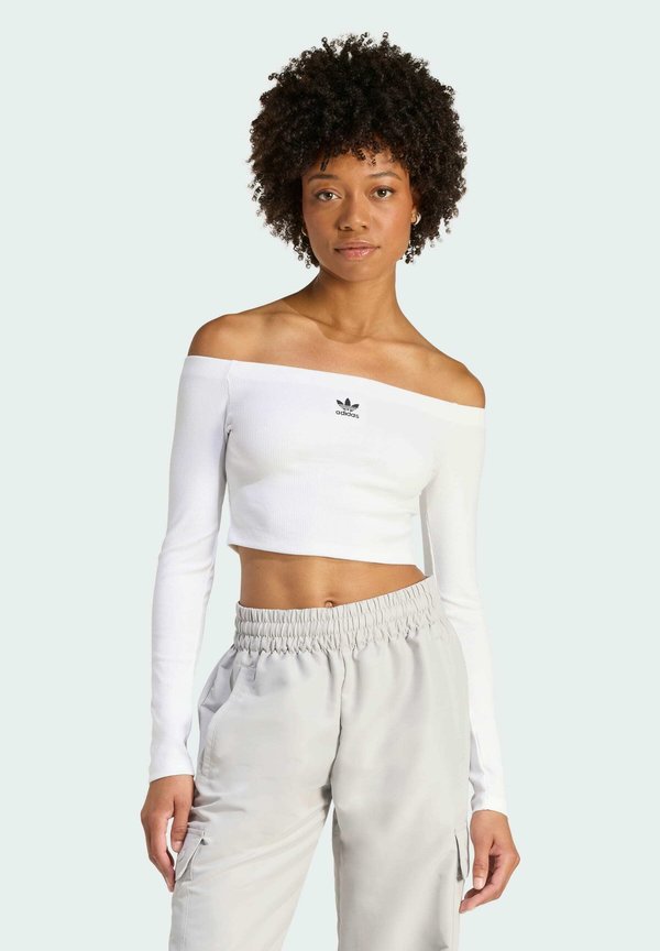 adidas Originals ESSENTIALS OFF SHOULDER LONGSLEEVE - Long sleeved top - white