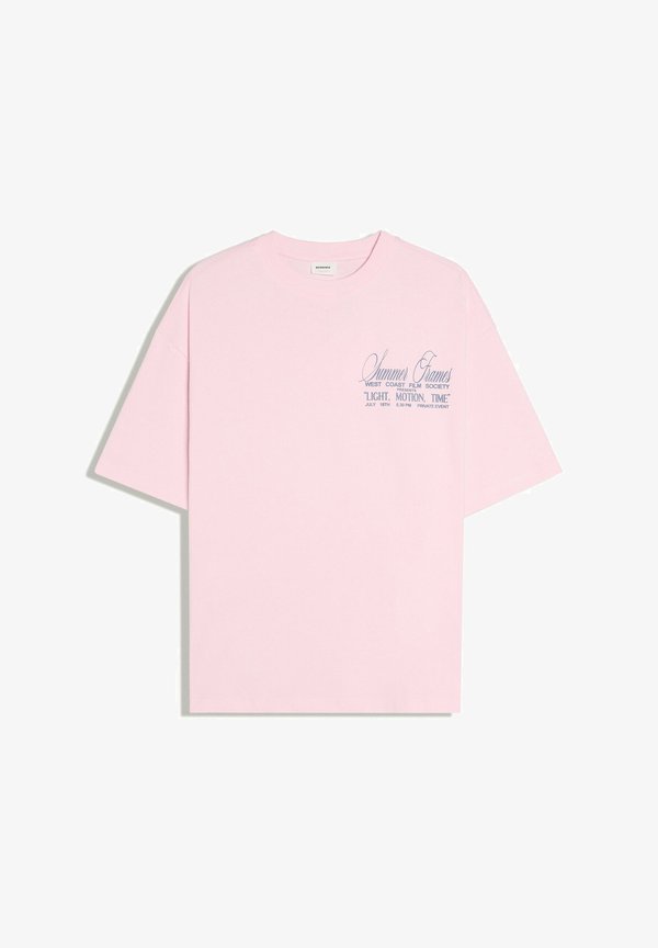Bershka SHORT SLEEVE BOXY-FIT - PRINT T-SHIRT - Print T-shirt - light pink