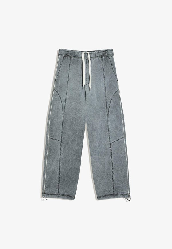 Bershka SUPER BAGGY TECHNICAL- TROUSERS - Trousers - grey
