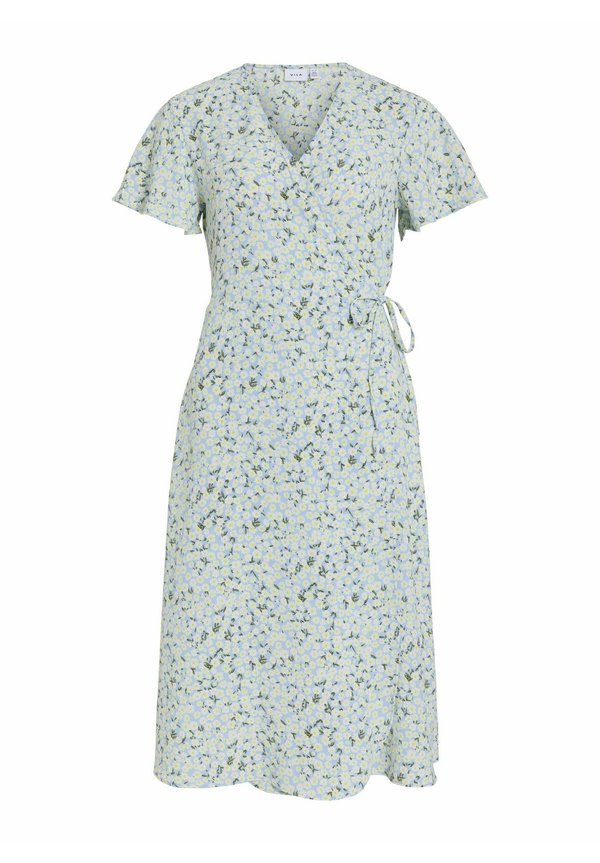 VILA VILOVIE S/S WRAP MIDI DRESS - NOOS