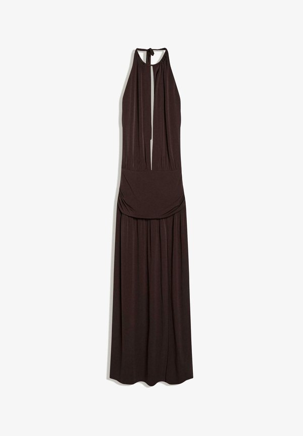 Bershka HALTER MIDI DRESS - Maxi dress - dark brown