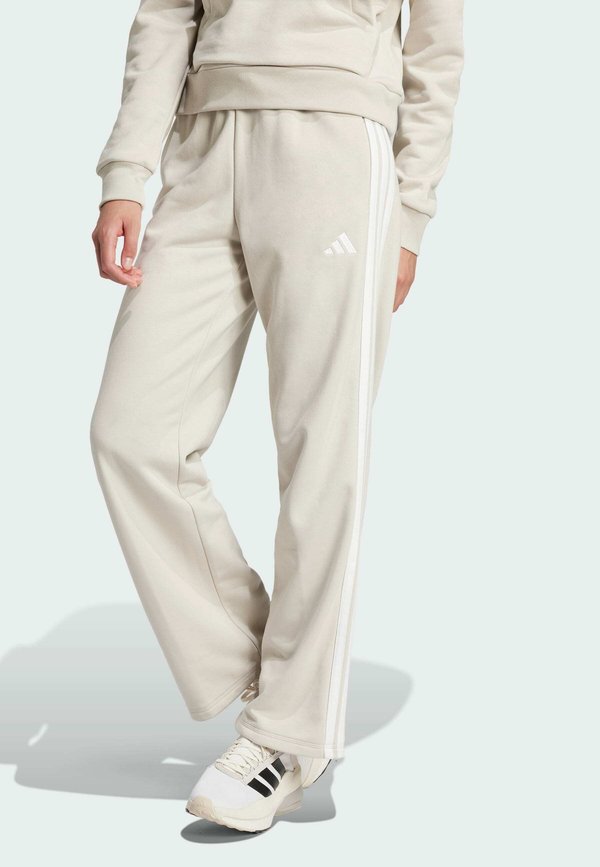 adidas Sportswear ESSENTIALS 3 STRIPES OPEN HEM PANTS - Tracksuit bottoms - alumina white