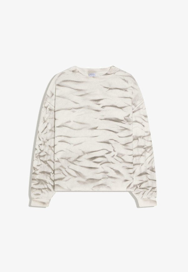 Bershka HEAVY WEIGHT TIE-DYE LONG SLEEVE - T-SHIRT - Long sleeved top - white