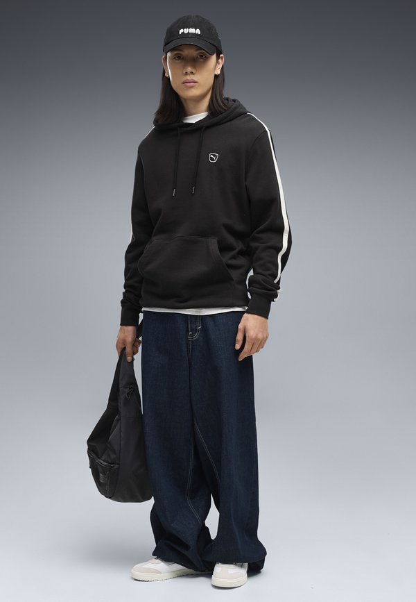 Puma ESSENTIALS ELEVATED FLEECE HOODIE - Hoodie - black-warm white