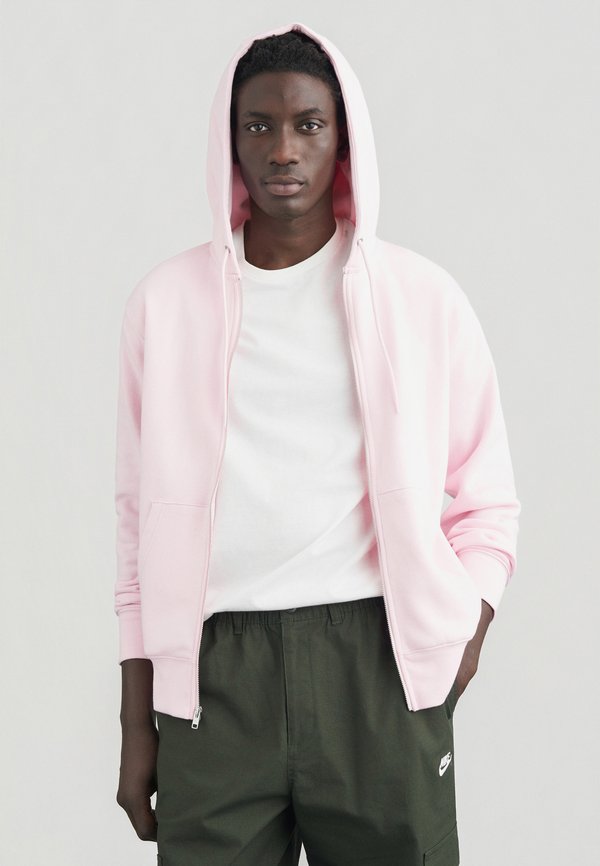 Nike Sportswear M NK CLUB BB FZ HOODIE - Zip-up sweatshirt - pink foam/white