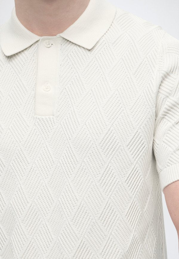 TOM TAILOR OPEN STRUCTURE KNIT POLO