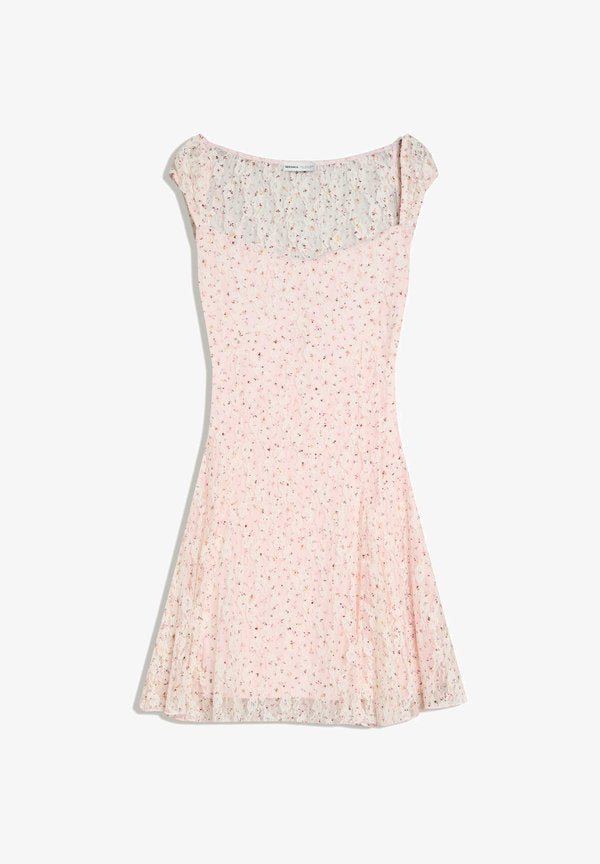 Bershka MINI PRINT - Day dress - light pink