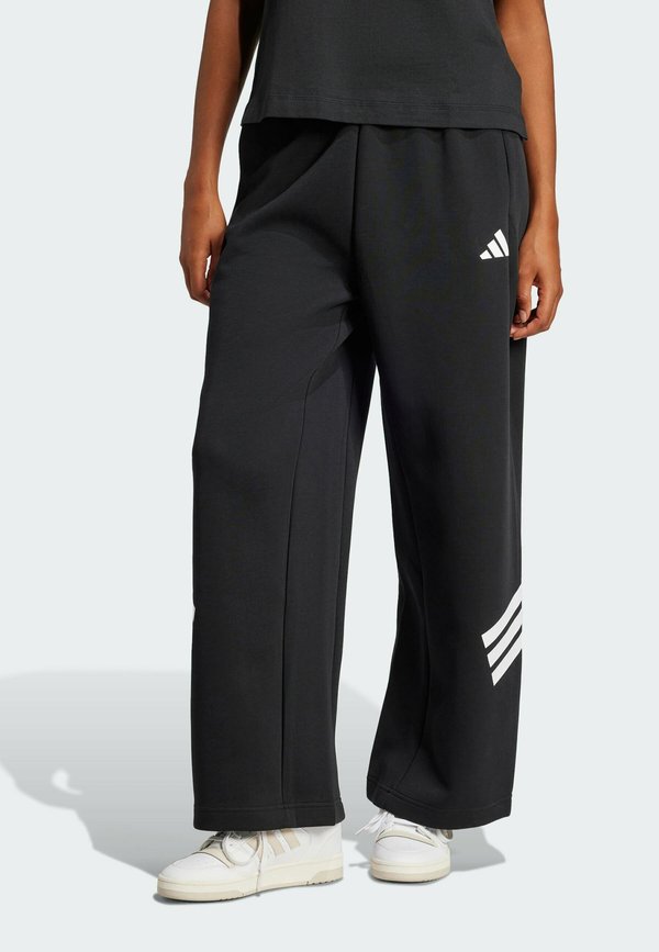 adidas Sportswear FUTURE ICONS THREE STRIPES OPEN HEM - Tracksuit bottoms - black