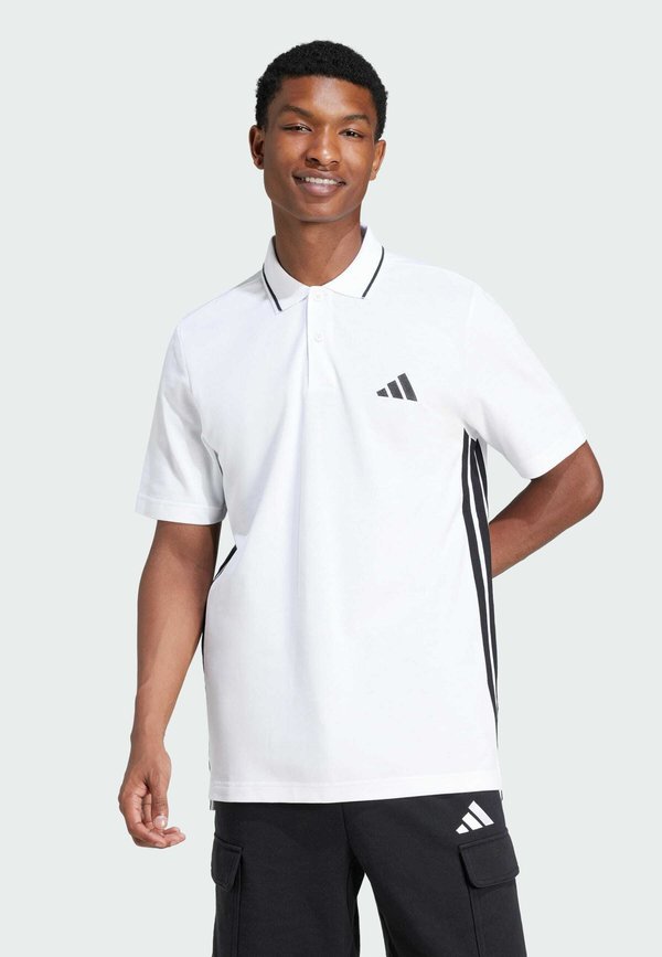 adidas Sportswear ESSENTIALS 3-STRIPES PIQUÉ - Polo shirt - white   black