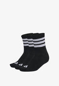 adidas Performance 3 STRIPES CUSHIONED SPORTSWEAR MID CUT 3 PAIR PACK - Sports socks - black/white white