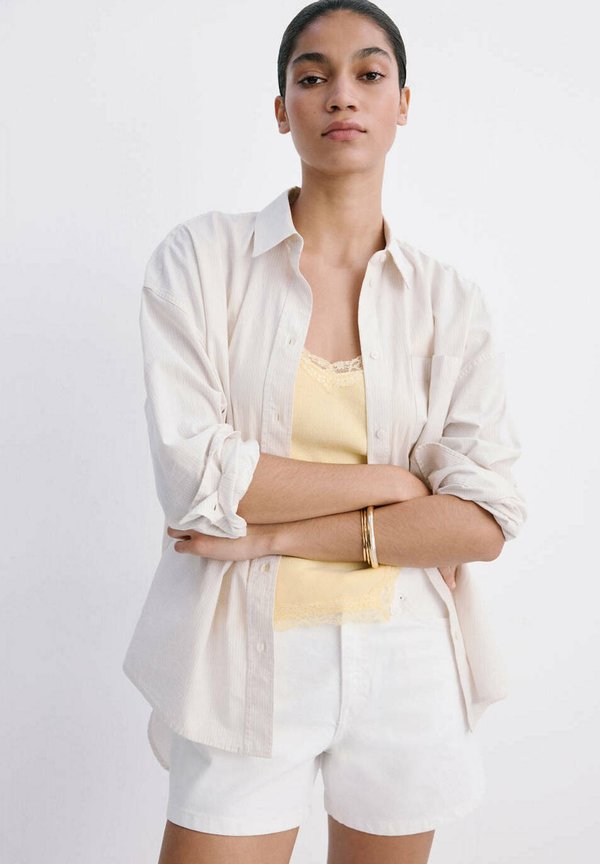 Mango ADULT - Denim shorts - white