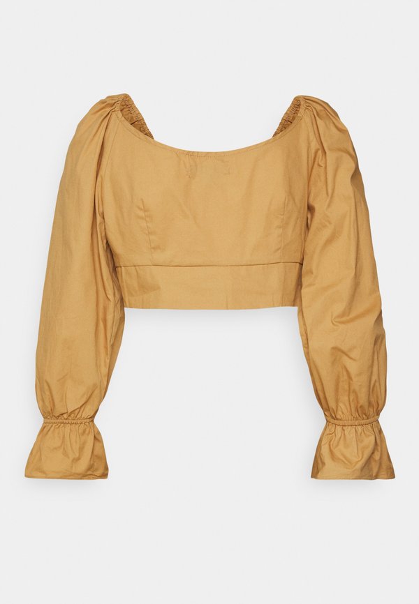 Missguided Petite BALLOON SLEEVE TIE UP CROP