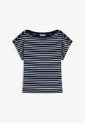 Tommy Hilfiger BOAT NECK TEE - Print T-shirt - dark night navy/calico