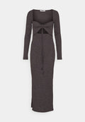 NA-KD TIE NECK LONG SLEEVE DRESS