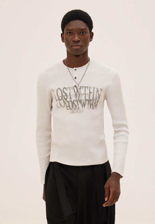 Bershka PRINTED HENLEY JUMPER - Jumper - grey