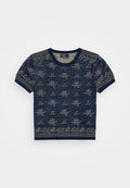Polo Ralph Lauren FLORAL COTTON SHORT SLEEVE SWEATER