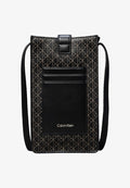 Calvin Klein EMBLEM PHONE CROSSBODY - Phone pouch - black