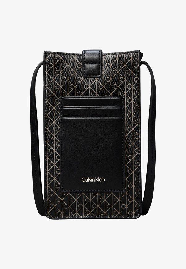 Calvin Klein EMBLEM PHONE CROSSBODY - Phone pouch - black