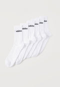 adidas Performance LINEAR CREW CUSHIONED 6 PAIR PACK - Sports socks - white/black