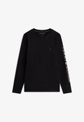 Tommy Hilfiger LOGO LONG SLEEVE TEE - Long sleeved top - black