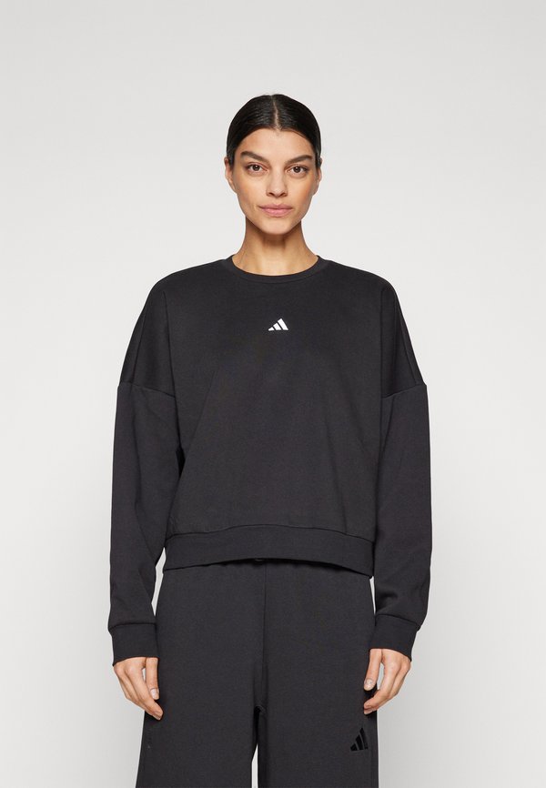 adidas Sportswear ESSENTIALS SMALL LOGO FEEL COZY - Sweatshirt - black/white