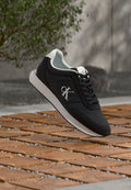 Calvin Klein RETRO RUNNER - Trainers - black/bright white