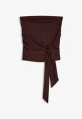 Bershka TIED BANDEAU - TOP - Top - dark brown
