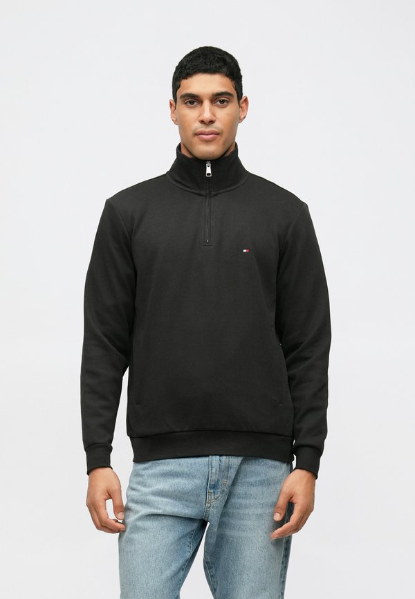 Tommy Hilfiger PERFORMANCE QUARTER-ZIP INTECHNO KNIT JUMPER - Sweatshirt - black