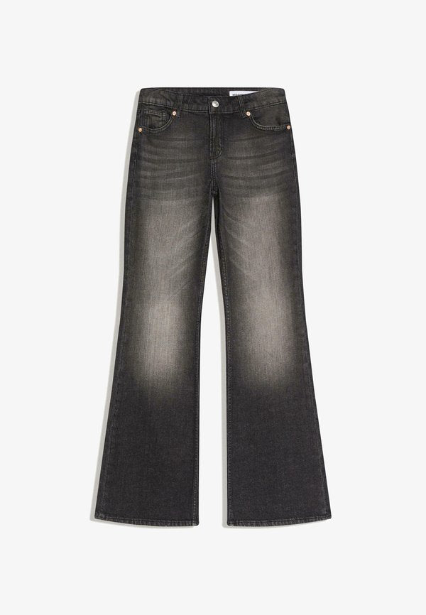 Bershka Flared Jeans - mottled dark grey