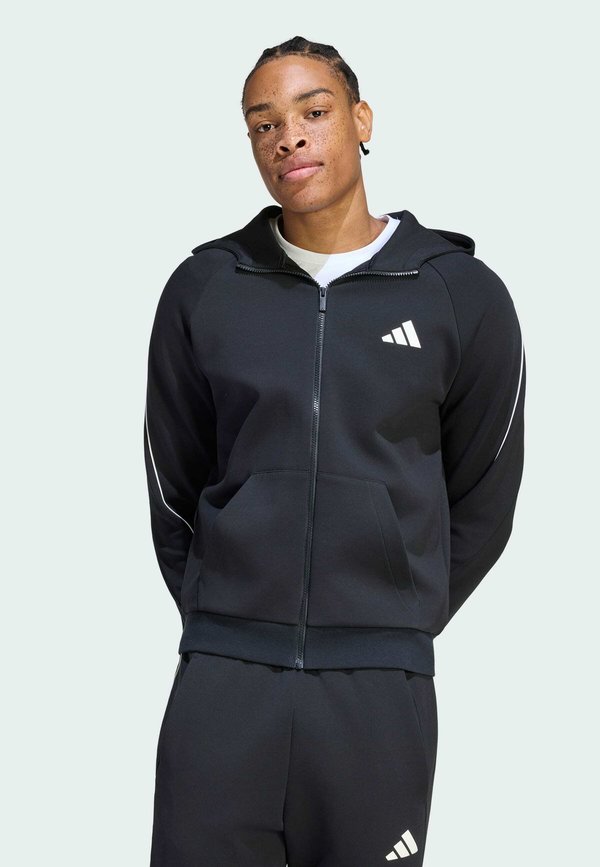 adidas Sportswear ADIDAS SPORTSWEAR STADIUM SMALL LOGO FULL-ZIP HOODIE - Zip-up sweatshirt - black