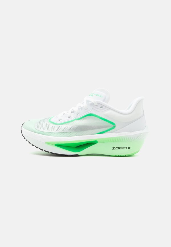 Nike Performance ZOOM FLY 6 - Road running shoes - white/metallic silver-coloured/illusion green/green spark/black