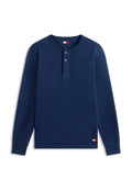 Tommy Jeans WAFFLE KNIT LONG SLEEVE HENLEY T-SHIRT