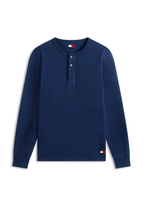 Tommy Jeans WAFFLE KNIT LONG SLEEVE HENLEY T-SHIRT