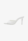 Bershka HEELED MULE - SANDALS - Heeled mules - white
