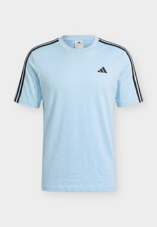 adidas Sportswear ESSENTIALS 3 STRIPES LEFT CHEST - Sports T-shirt - clear sky/black