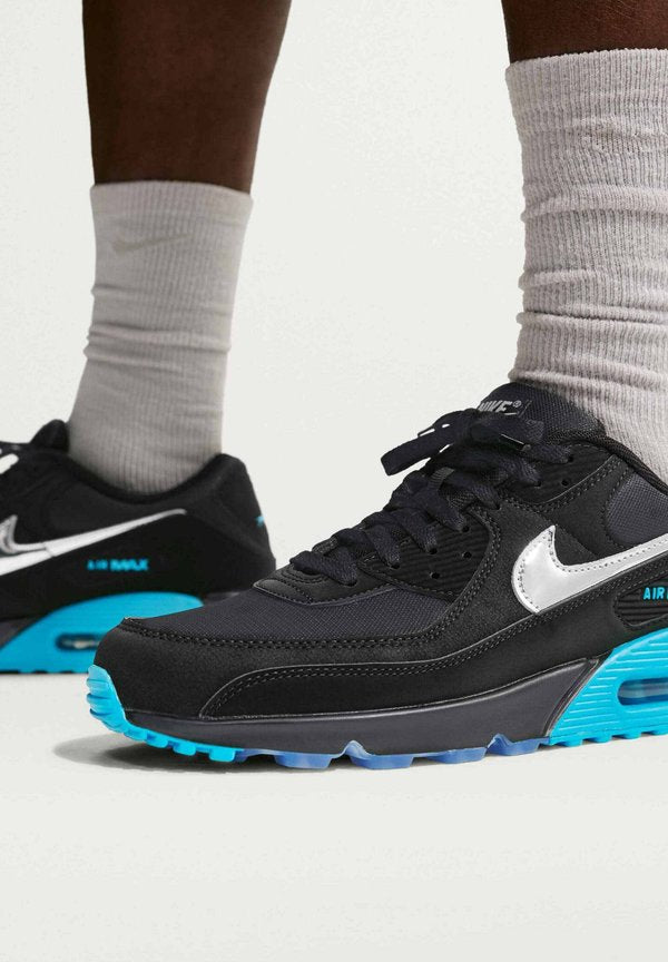 Nike Sportswear NIKE SPORTSWEAR MEN'S SHOES AIR MAX 90 PREMIUM - Trainers - black gamma blue ice chrome