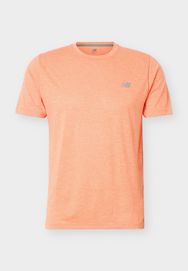 New Balance NB ATHLETICS RUN T-SHIRT - Basic T-shirt - tangerine heat/slate grey