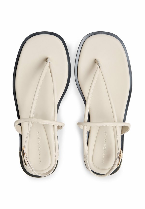 Tommy Hilfiger LEATHER TH MONOGRAM GOLD-TONE HEEL SANDALS