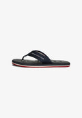Tommy Hilfiger TOMMY HILFIGER WEBBING STRAP MASSAGE FOOTBED FLIP-FLOPS - Pool slides - navy blue
