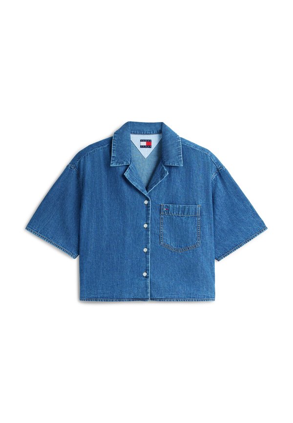 Tommy Jeans RELAXED FIT CHAMBRAY CROPPED SHIRT