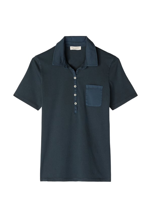 Marc O'Polo MARC O'POLO KURZARM POLOSHIRT SLIM MIT MATERIAL-MIX-DETAILS