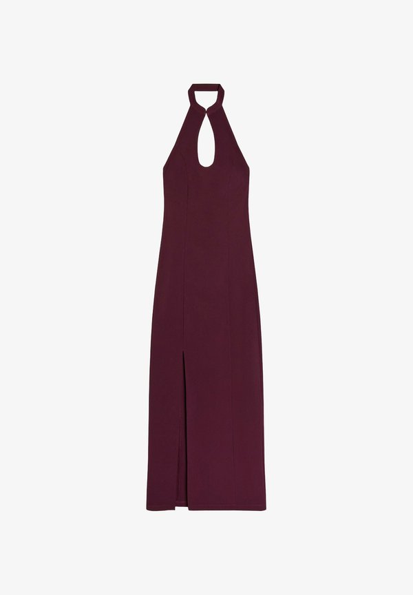 Bershka HALTERNECK - MIDI DRESS - Day dress - dark red