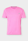 New Balance NB ATHLETICS RUN T-SHIRT - Basic T-shirt - pink heat heather/slate grey