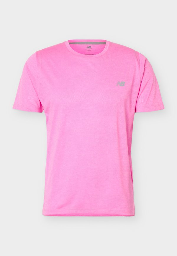 New Balance NB ATHLETICS RUN T-SHIRT - Basic T-shirt - pink heat heather/slate grey